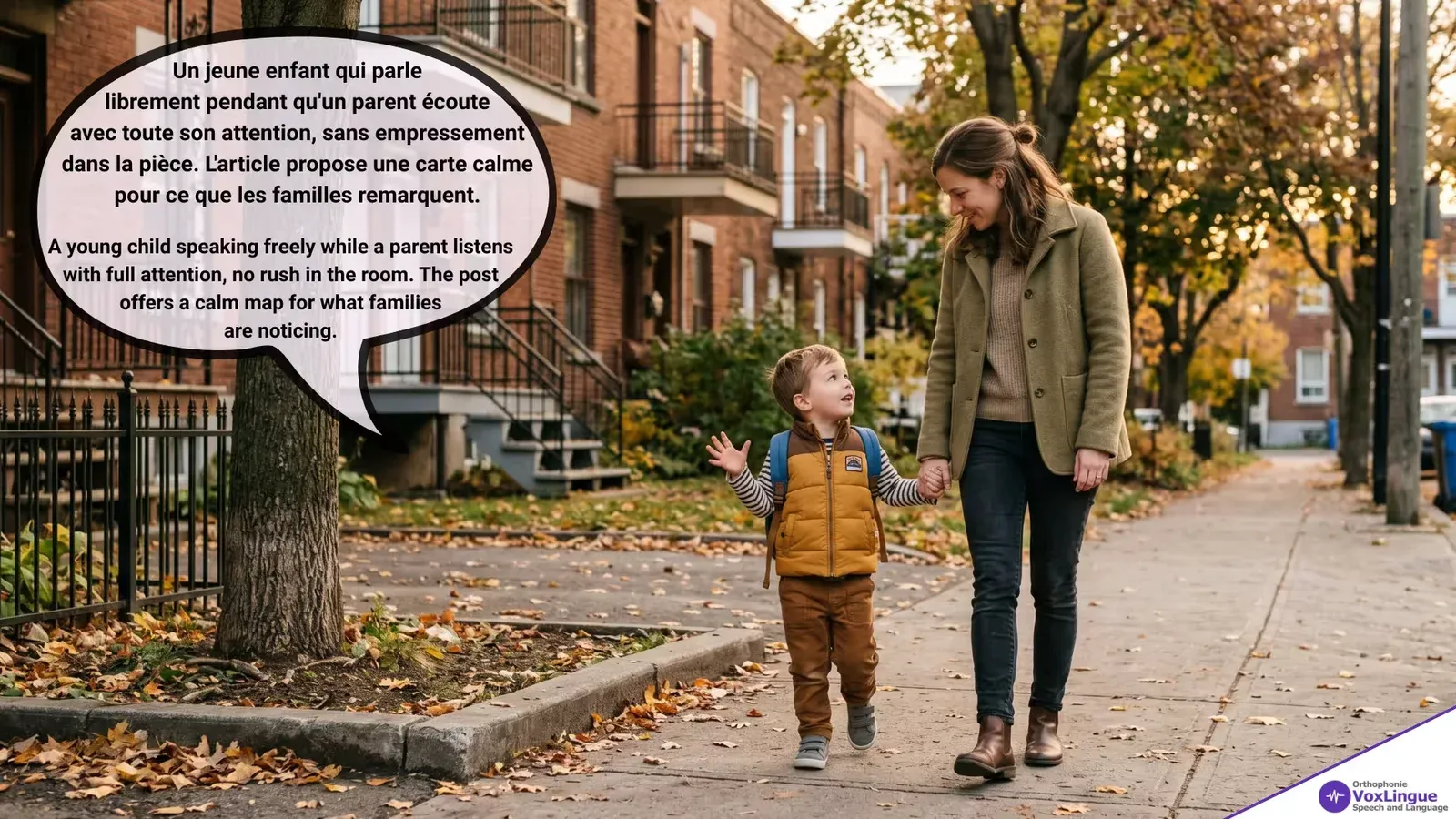 A Familiar Question at Pickup Time | Une question familière à l’heure du retour