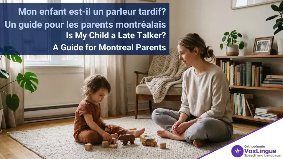 Toddler playing with wooden blocks and toy animals on a rug while a mother sits nearby watching attentively