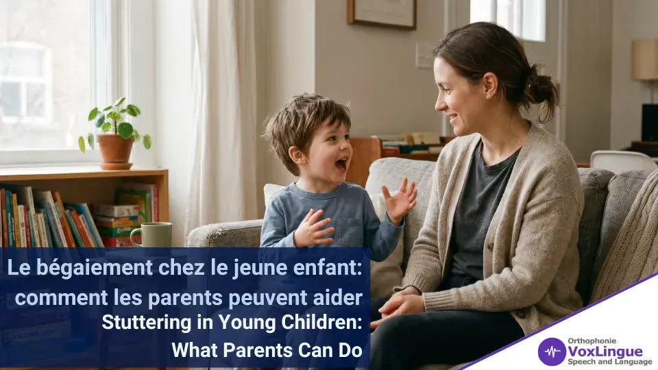 Excited young boy talking with open hands to his smiling mother as they sit together on a living-room sofa